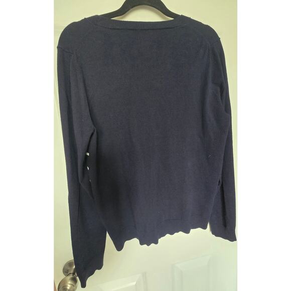 Draper James "Reese Witherspoon" Heart Striped Dark Blue Sweater Large - Picture 3 of 8